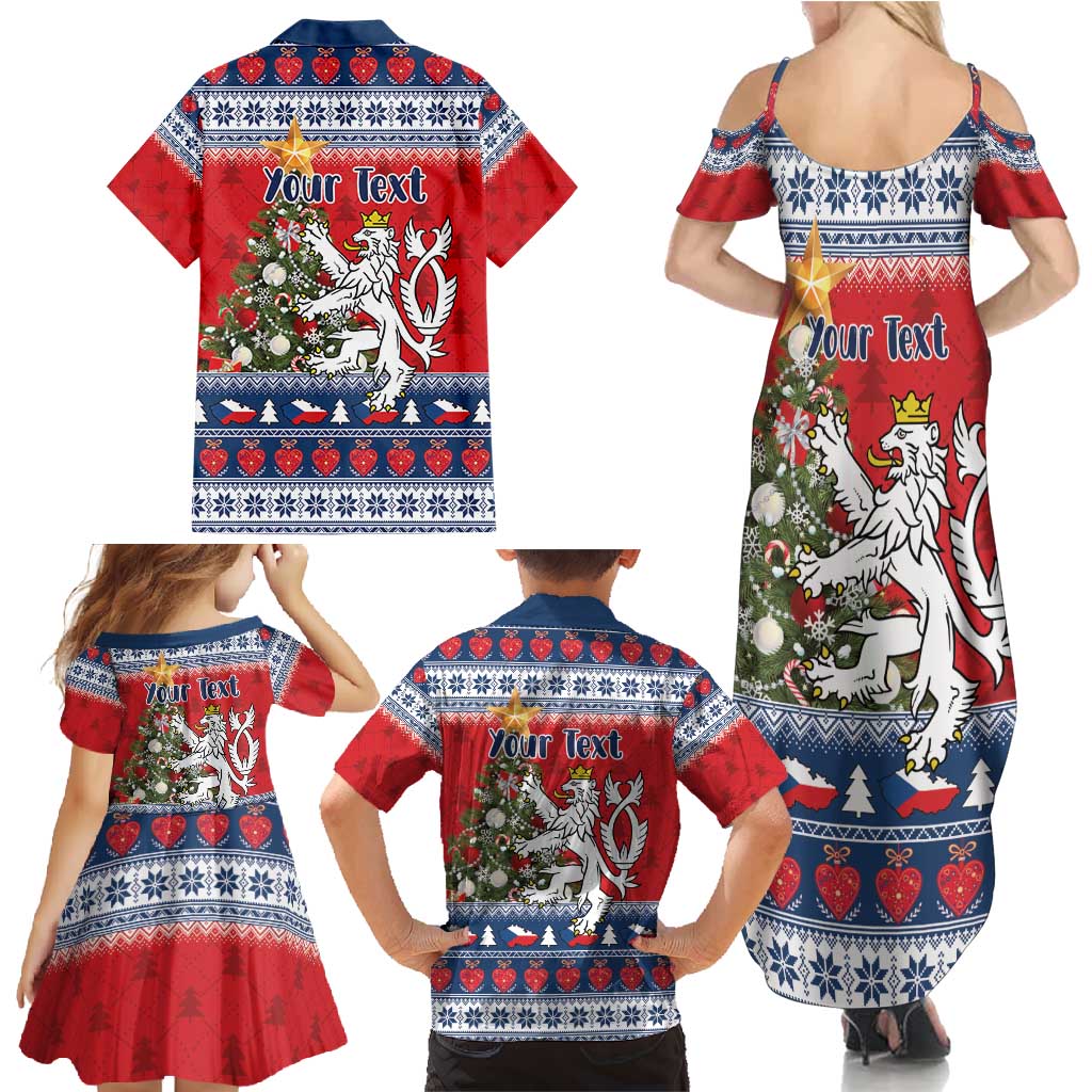 Czech Republic Christmas Personalized Family Matching Summer Maxi Dress and Hawaiian Shirt Vesele Vanoce - Wonder Print Shop