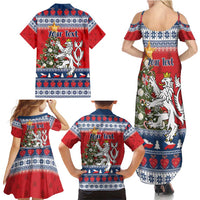 Czech Republic Christmas Personalized Family Matching Summer Maxi Dress and Hawaiian Shirt Vesele Vanoce - Wonder Print Shop