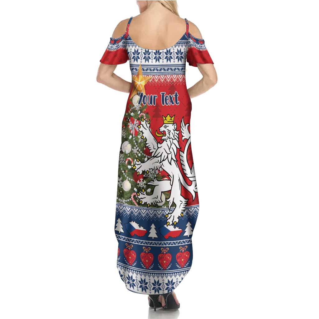 Czech Republic Christmas Personalized Family Matching Summer Maxi Dress and Hawaiian Shirt Vesele Vanoce - Wonder Print Shop