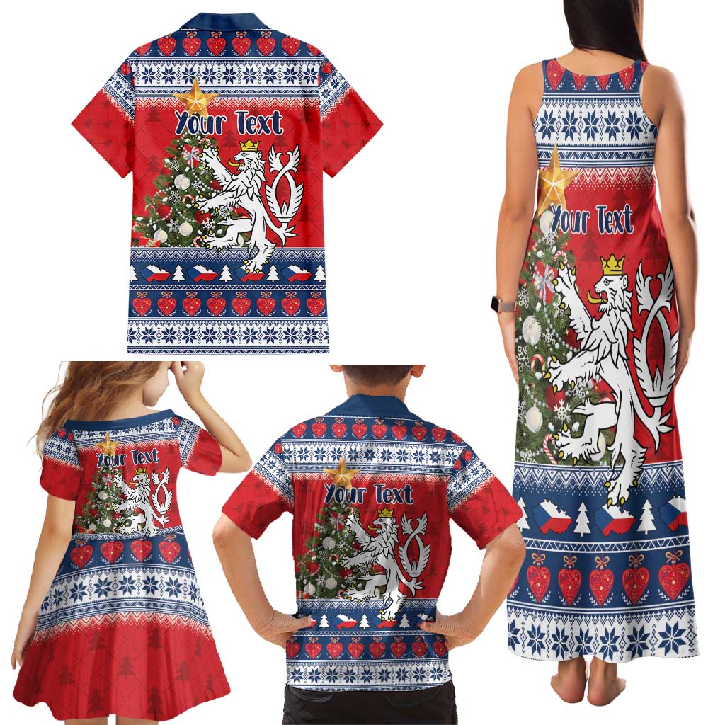 Czech Republic Christmas Personalized Family Matching Tank Maxi Dress and Hawaiian Shirt Vesele Vanoce - Wonder Print Shop