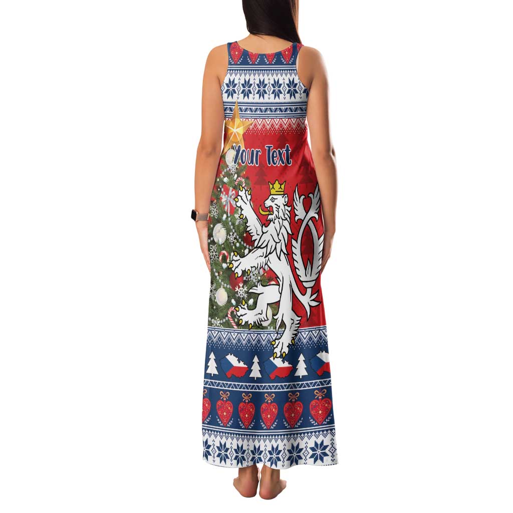Czech Republic Christmas Personalized Family Matching Tank Maxi Dress and Hawaiian Shirt Vesele Vanoce - Wonder Print Shop