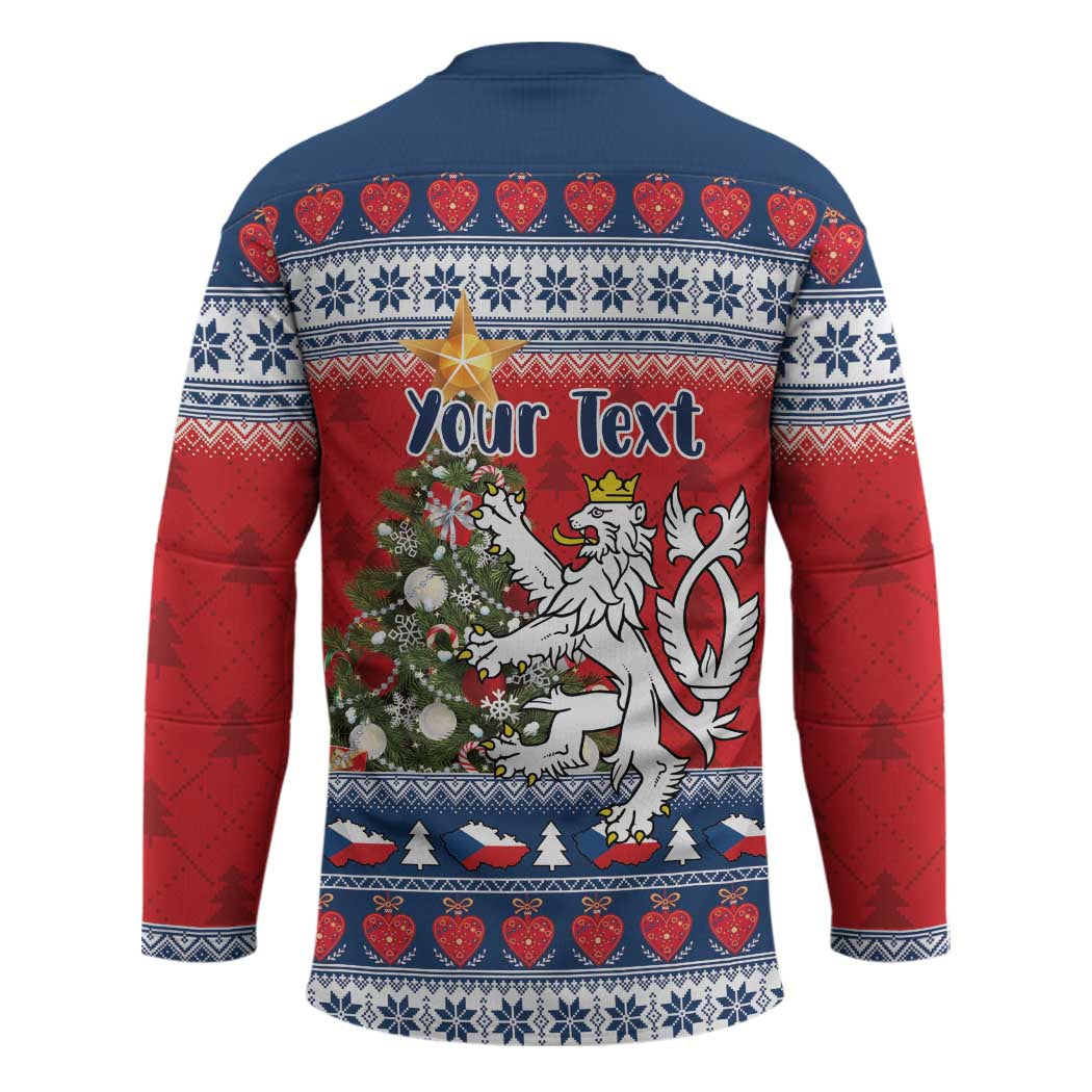 Czech Republic Christmas Personalized Hockey Jersey Vesele Vanoce - Wonder Print Shop