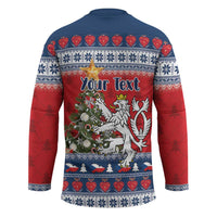 Czech Republic Christmas Personalized Hockey Jersey Vesele Vanoce - Wonder Print Shop