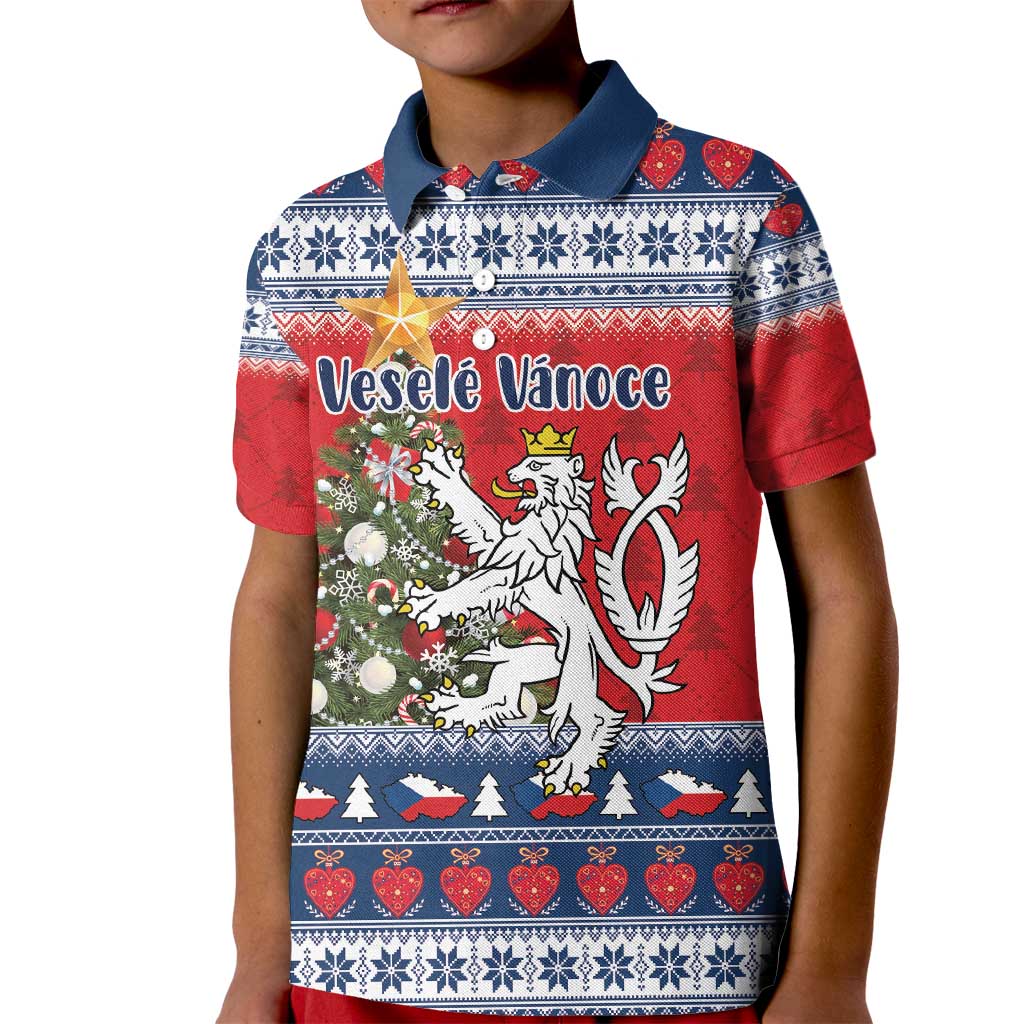 Czech Republic Christmas Personalized Kid Polo Shirt Vesele Vanoce - Wonder Print Shop