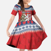 Czech Republic Christmas Personalized Kid Short Sleeve Dress Vesele Vanoce - Wonder Print Shop