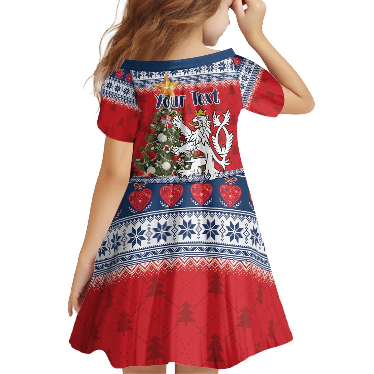 Czech Republic Christmas Personalized Kid Short Sleeve Dress Vesele Vanoce - Wonder Print Shop
