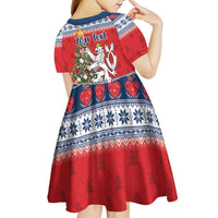 Czech Republic Christmas Personalized Kid Short Sleeve Dress Vesele Vanoce - Wonder Print Shop