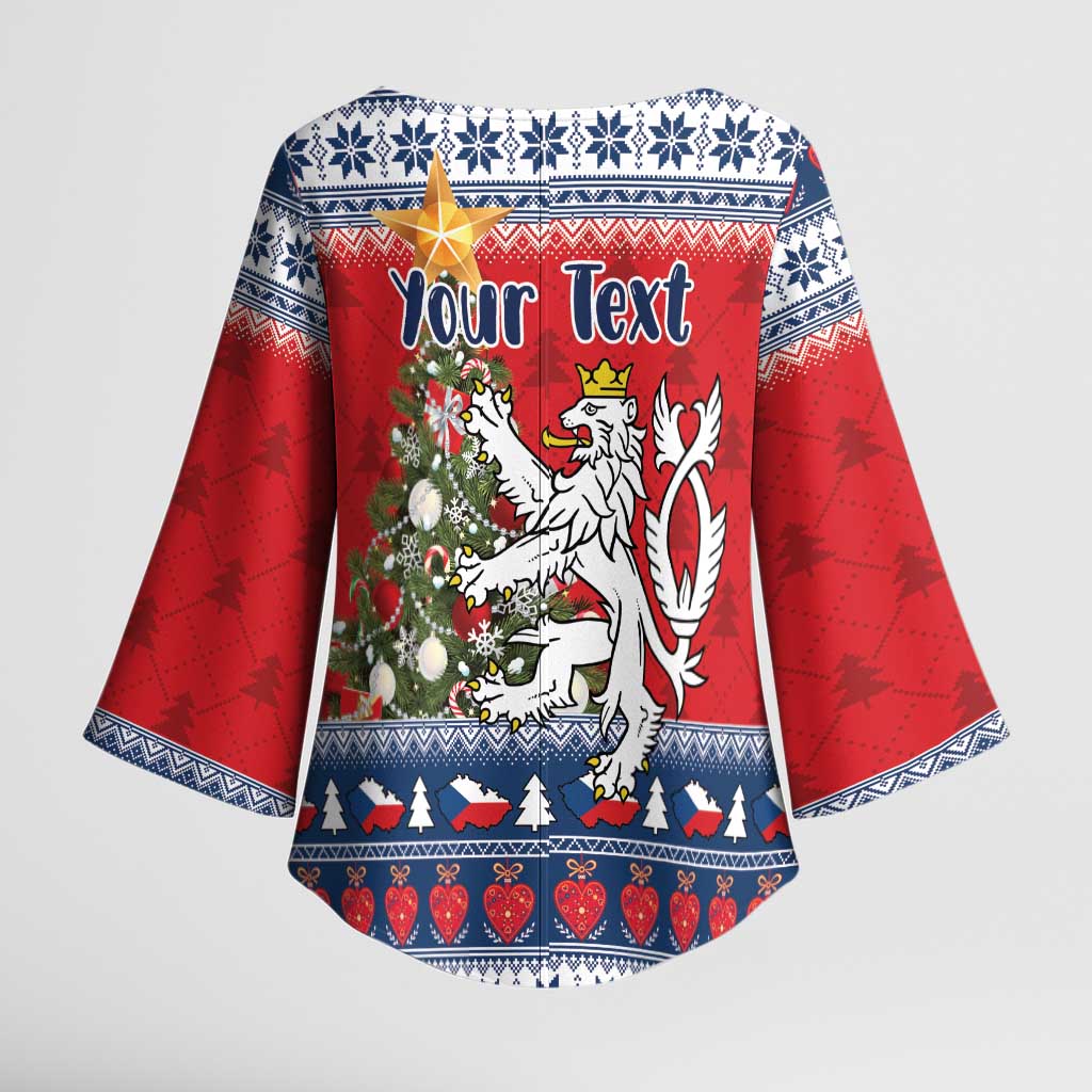 Czech Republic Christmas Personalized Kimono Sleeve Blouse Vesele Vanoce - Wonder Print Shop