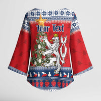 Czech Republic Christmas Personalized Kimono Sleeve Blouse Vesele Vanoce - Wonder Print Shop