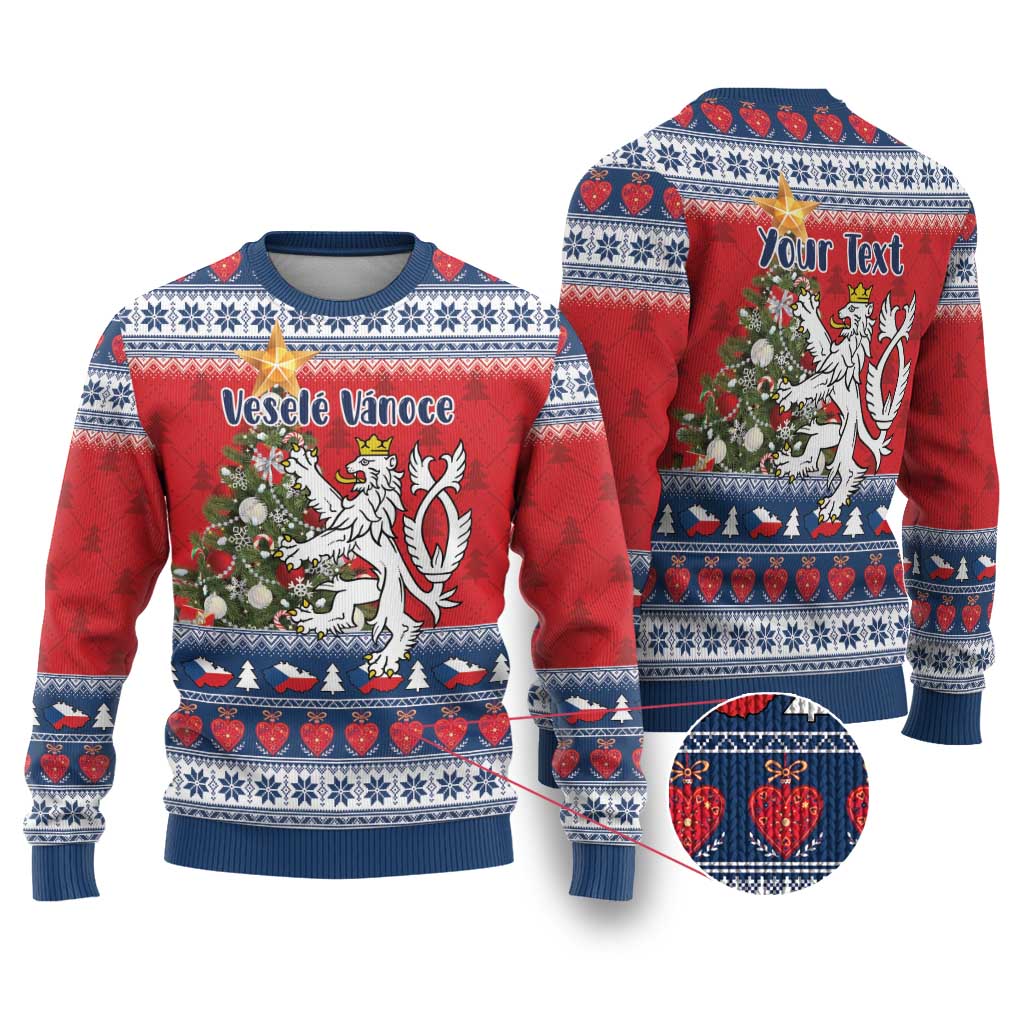 Czech Republic Christmas Personalized Ugly Christmas Sweater Vesele Vanoce - Wonder Print Shop