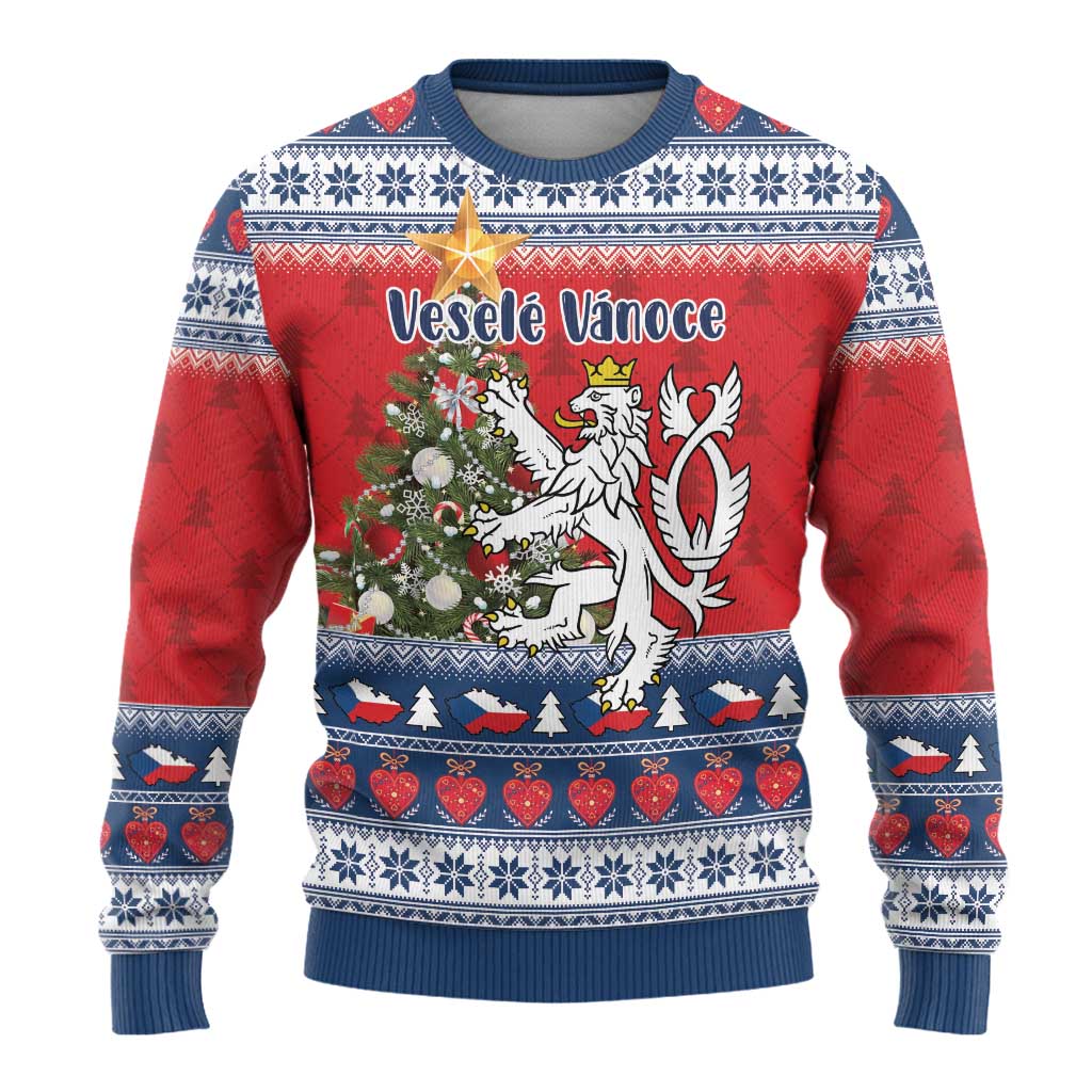 Czech Republic Christmas Personalized Ugly Christmas Sweater Vesele Vanoce - Wonder Print Shop