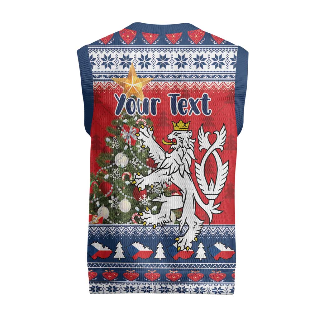 Czech Republic Christmas Personalized Christmas Knitted V-Neck Vest Vesele Vanoce - Wonder Print Shop