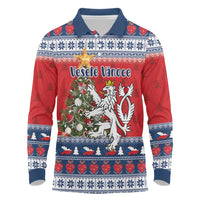 Czech Republic Christmas Personalized Long Sleeve Polo Shirt Vesele Vanoce - Wonder Print Shop