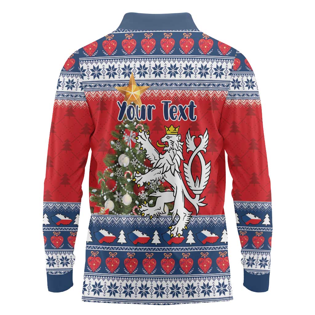 Czech Republic Christmas Personalized Long Sleeve Polo Shirt Vesele Vanoce - Wonder Print Shop