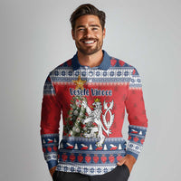Czech Republic Christmas Personalized Long Sleeve Polo Shirt Vesele Vanoce - Wonder Print Shop