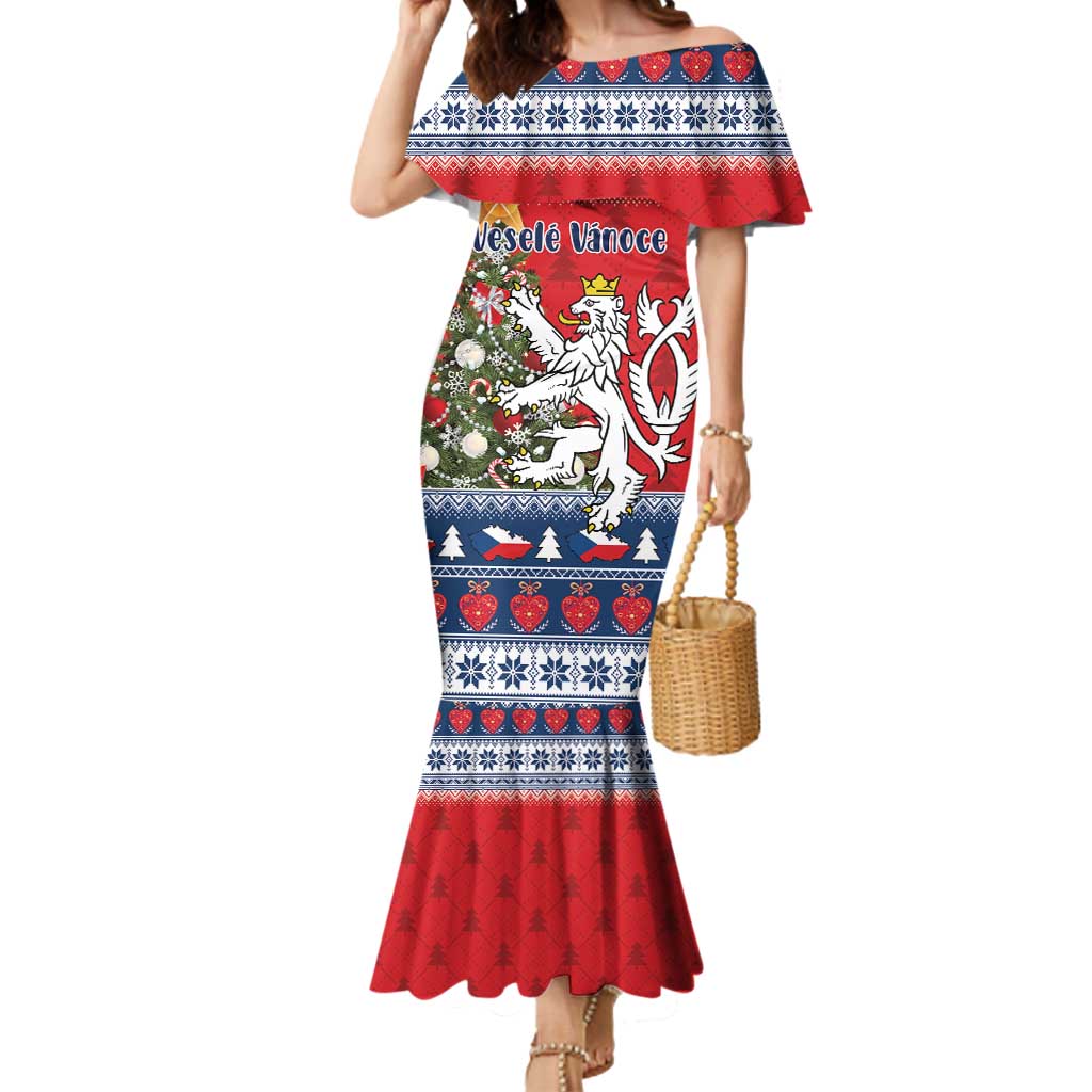 Czech Republic Christmas Personalized Mermaid Dress Vesele Vanoce - Wonder Print Shop