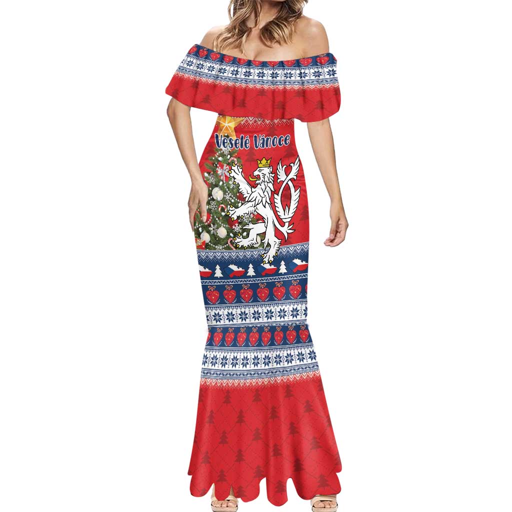 Czech Republic Christmas Personalized Mermaid Dress Vesele Vanoce - Wonder Print Shop