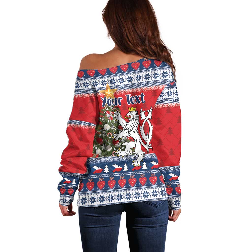 Czech Republic Christmas Personalized Off Shoulder Sweater Vesele Vanoce - Wonder Print Shop