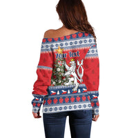Czech Republic Christmas Personalized Off Shoulder Sweater Vesele Vanoce - Wonder Print Shop