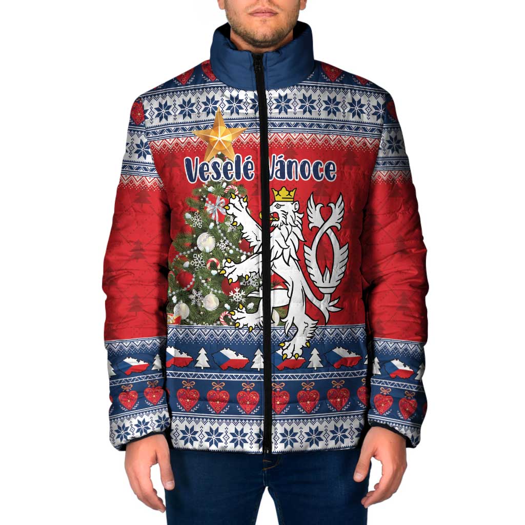 Czech Republic Christmas Personalized Padded Jacket Vesele Vanoce - Wonder Print Shop