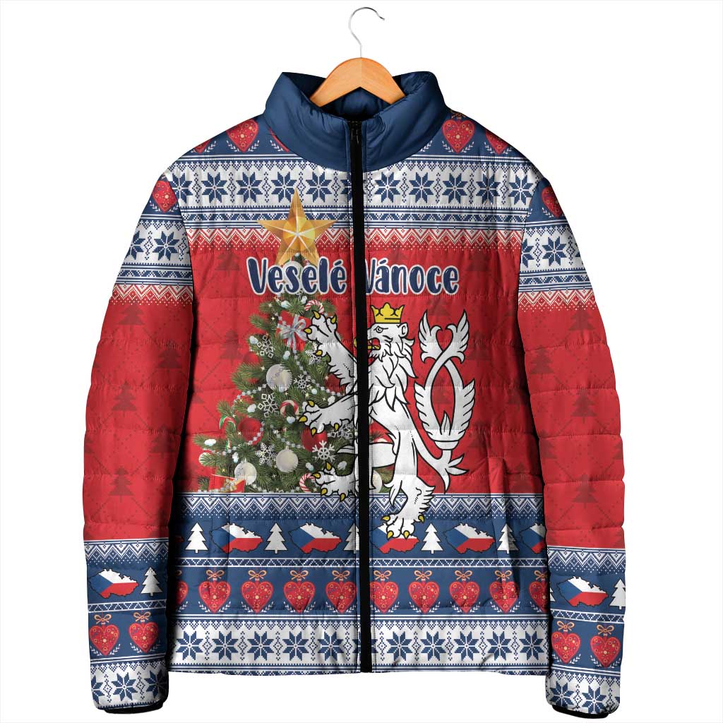 Czech Republic Christmas Personalized Padded Jacket Vesele Vanoce - Wonder Print Shop