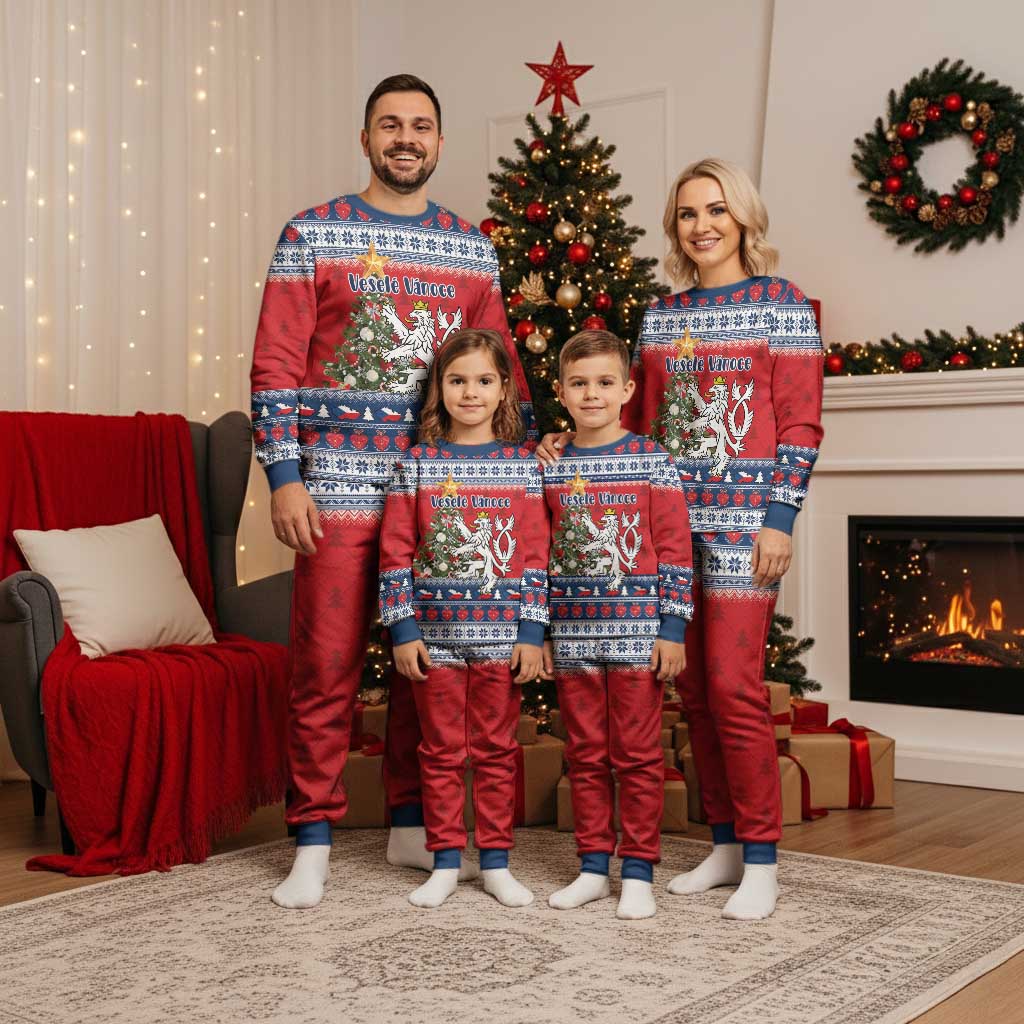 Czech Republic Christmas Personalized Christmas Pajama Set Vesele Vanoce - Wonder Print Shop
