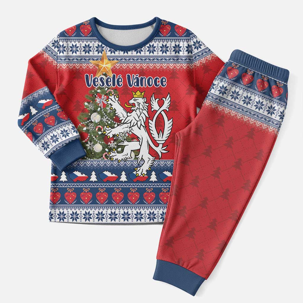 Czech Republic Christmas Personalized Christmas Pajama Set Vesele Vanoce - Wonder Print Shop