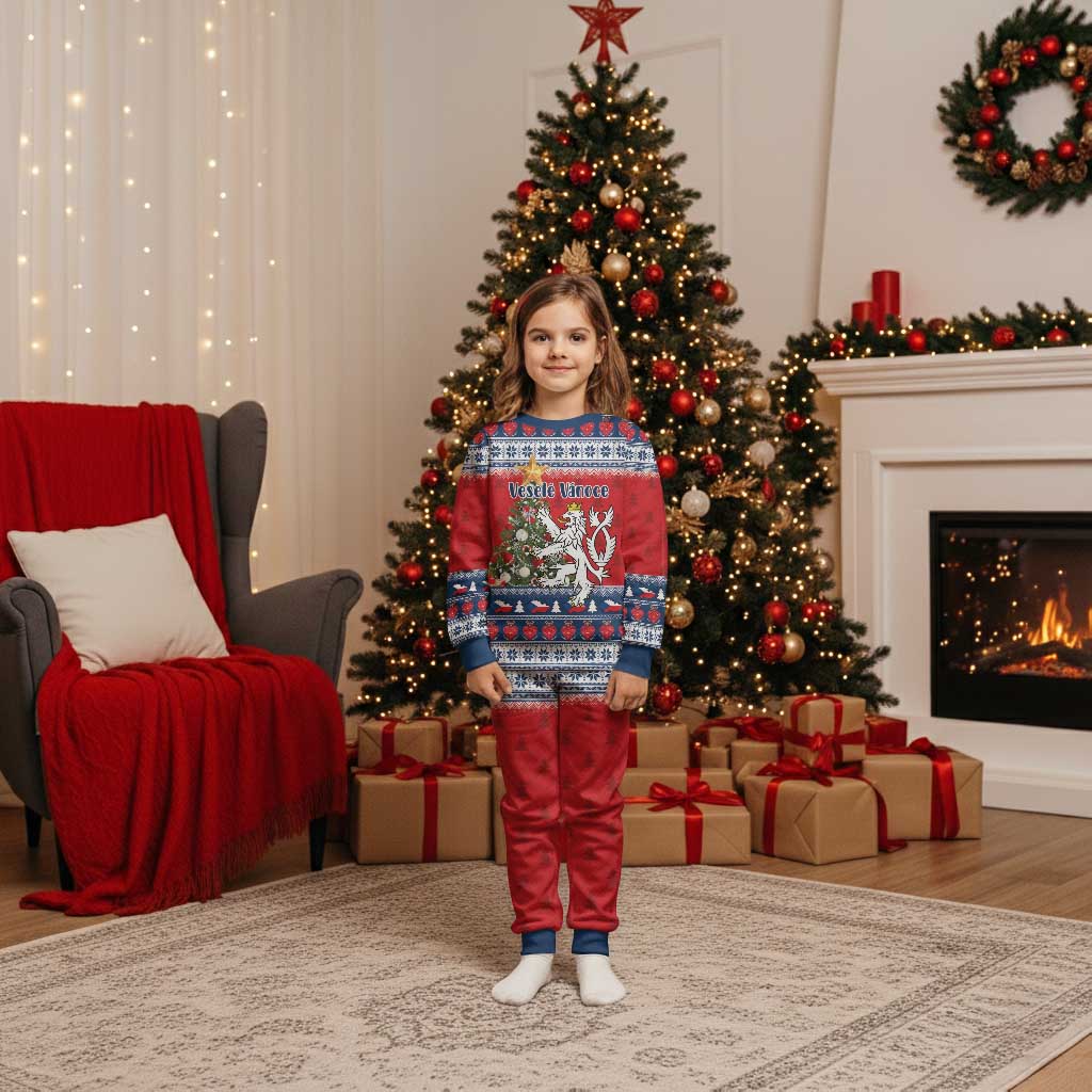 Czech Republic Christmas Personalized Christmas Pajama Set Vesele Vanoce - Wonder Print Shop