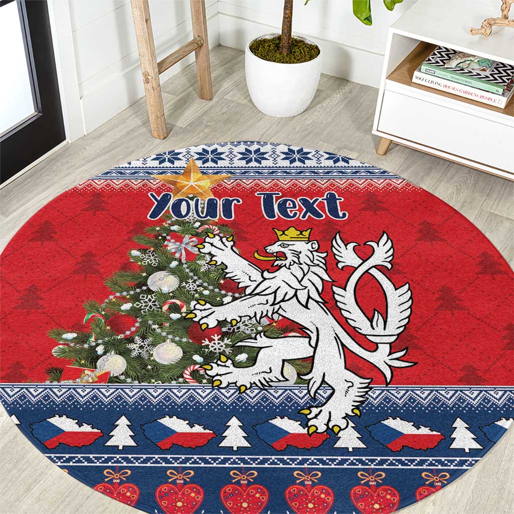 Czech Republic Christmas Personalized Round Carpet Vesele Vanoce - Wonder Print Shop