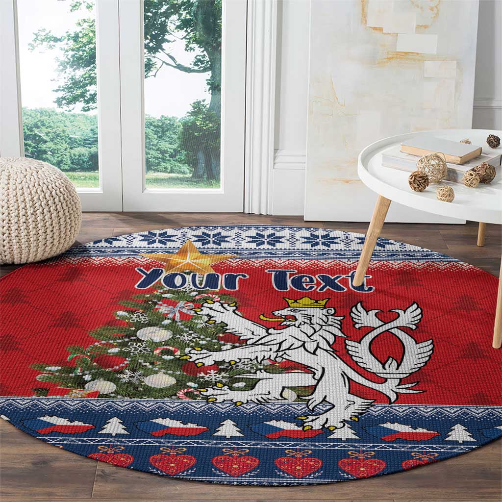 Czech Republic Christmas Personalized Round Carpet Vesele Vanoce - Wonder Print Shop