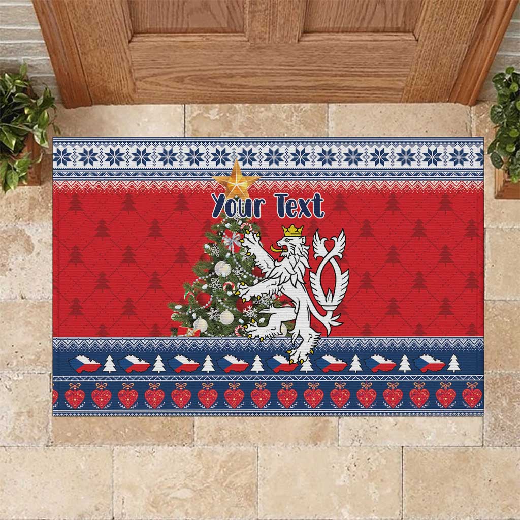 Czech Republic Christmas Personalized Rubber Doormat Vesele Vanoce - Wonder Print Shop
