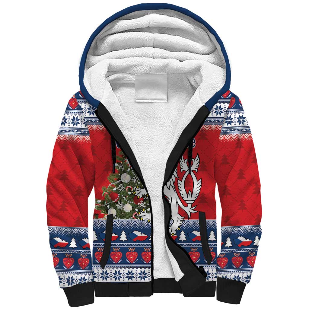 Czech Republic Christmas Personalized Sherpa Hoodie Vesele Vanoce - Wonder Print Shop