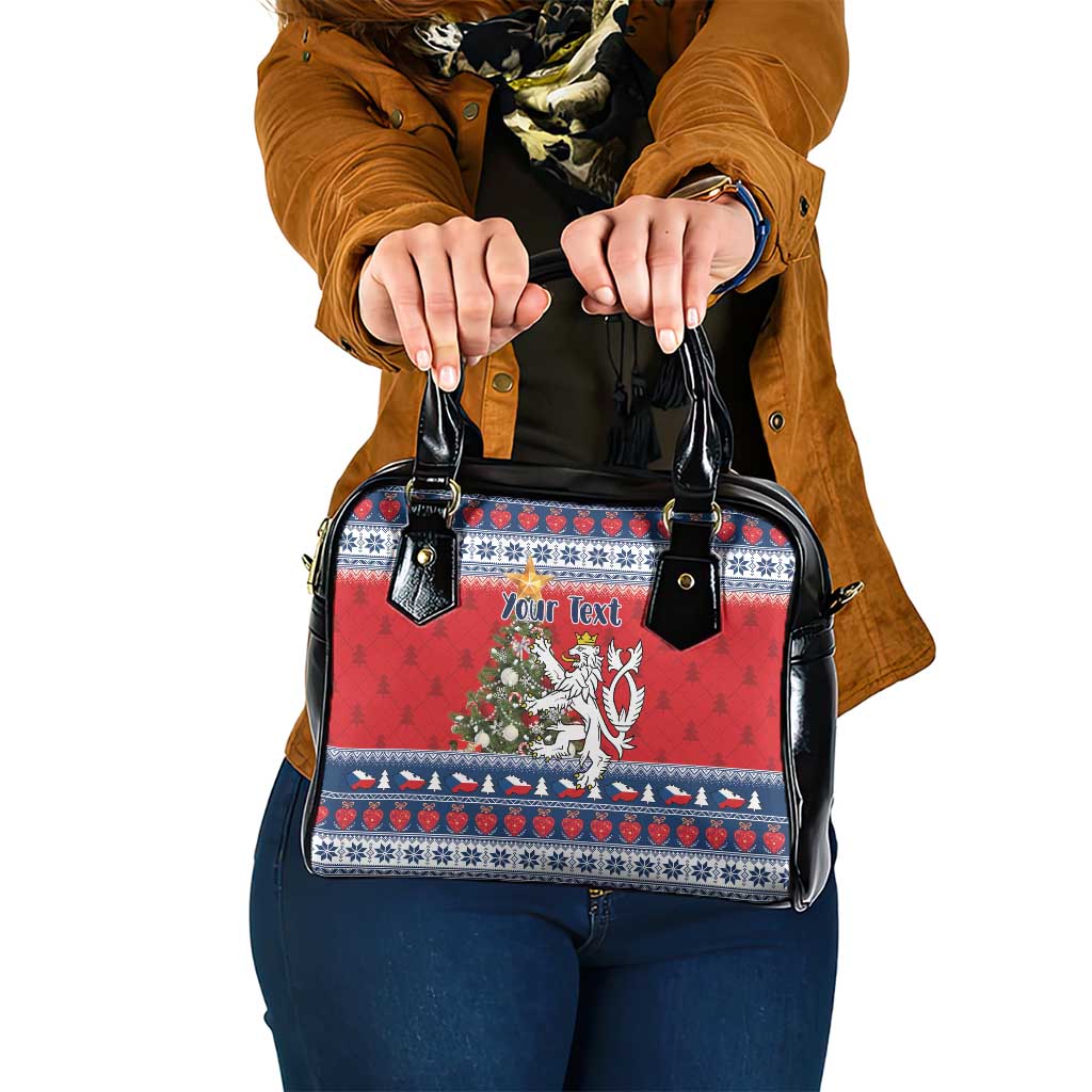 Czech Republic Christmas Personalized Shoulder Handbag Vesele Vanoce - Wonder Print Shop