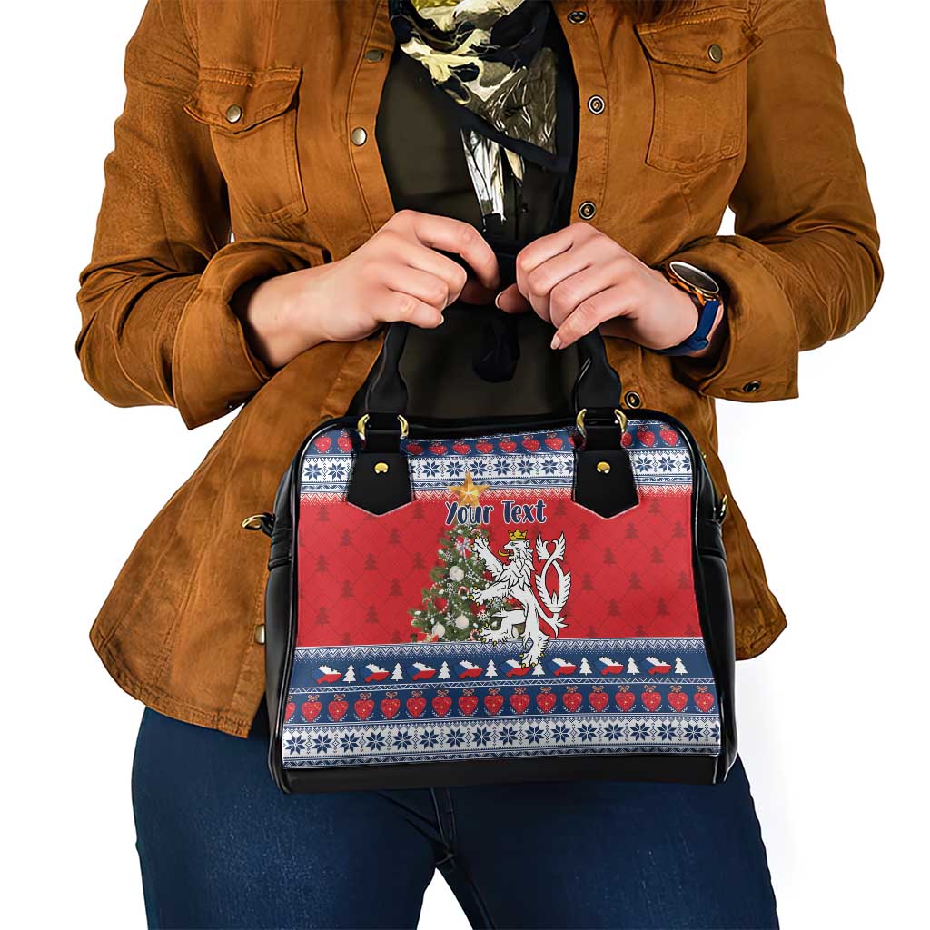 Czech Republic Christmas Personalized Shoulder Handbag Vesele Vanoce - Wonder Print Shop