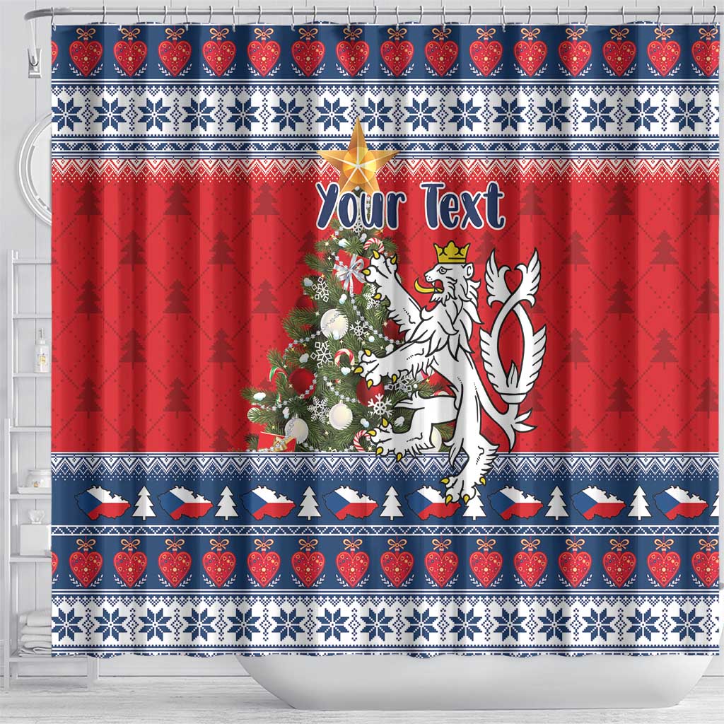 Czech Republic Christmas Personalized Shower Curtain Vesele Vanoce - Wonder Print Shop