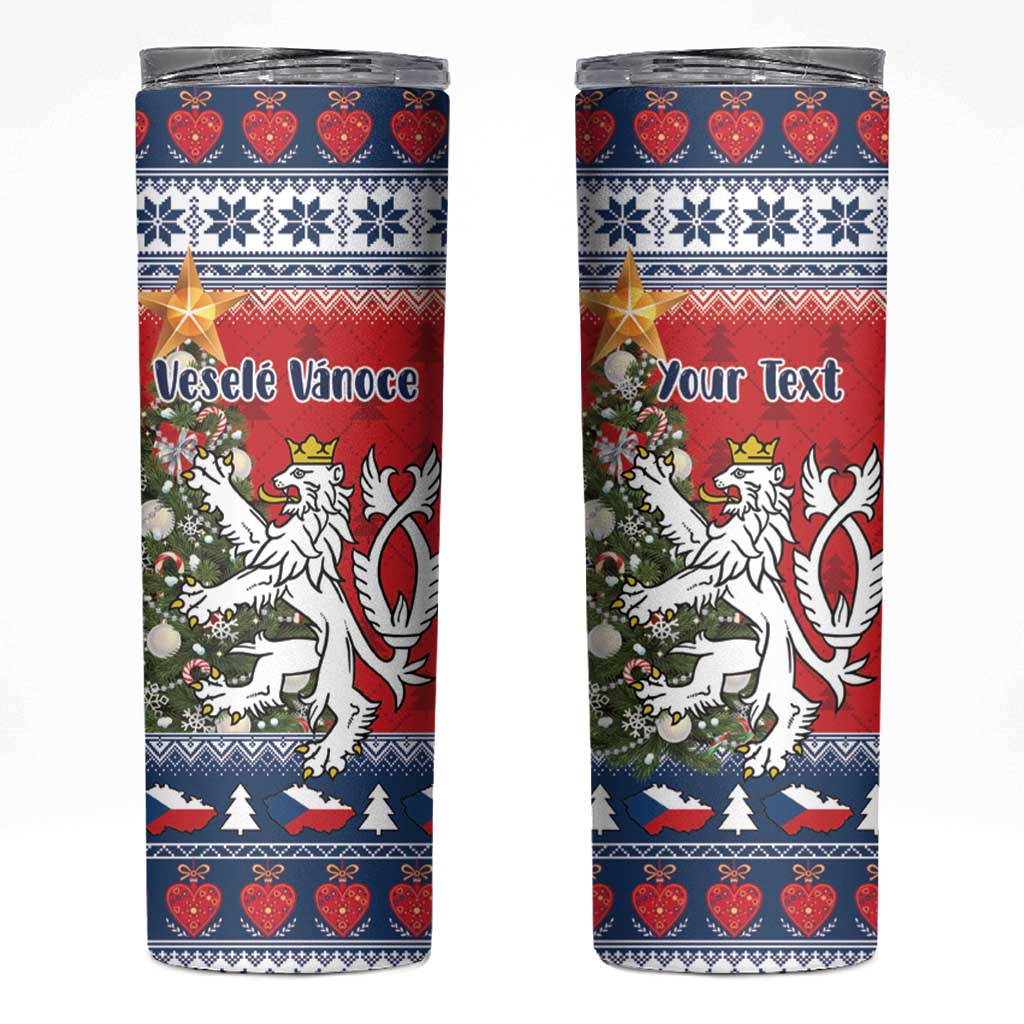 Czech Republic Christmas Personalized Skinny Tumbler Vesele Vanoce - Wonder Print Shop