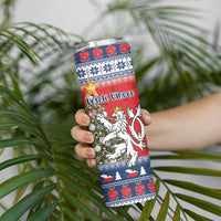 Czech Republic Christmas Personalized Skinny Tumbler Vesele Vanoce - Wonder Print Shop