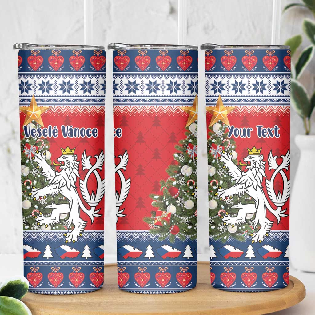 Czech Republic Christmas Personalized Skinny Tumbler Vesele Vanoce - Wonder Print Shop