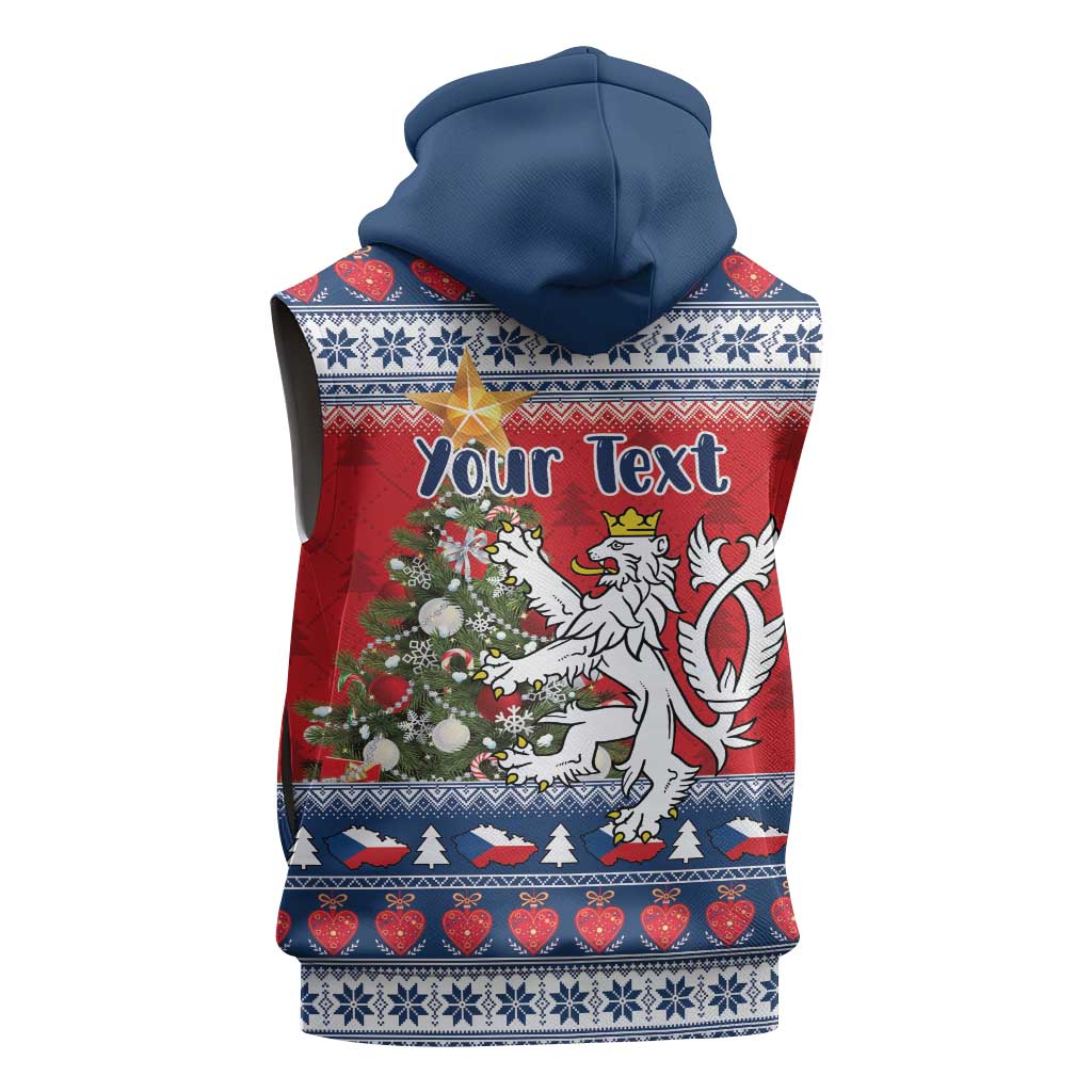 Czech Republic Christmas Personalized Sleeveless Hoodie Vesele Vanoce - Wonder Print Shop