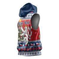 Czech Republic Christmas Personalized Sleeveless Hoodie Vesele Vanoce - Wonder Print Shop