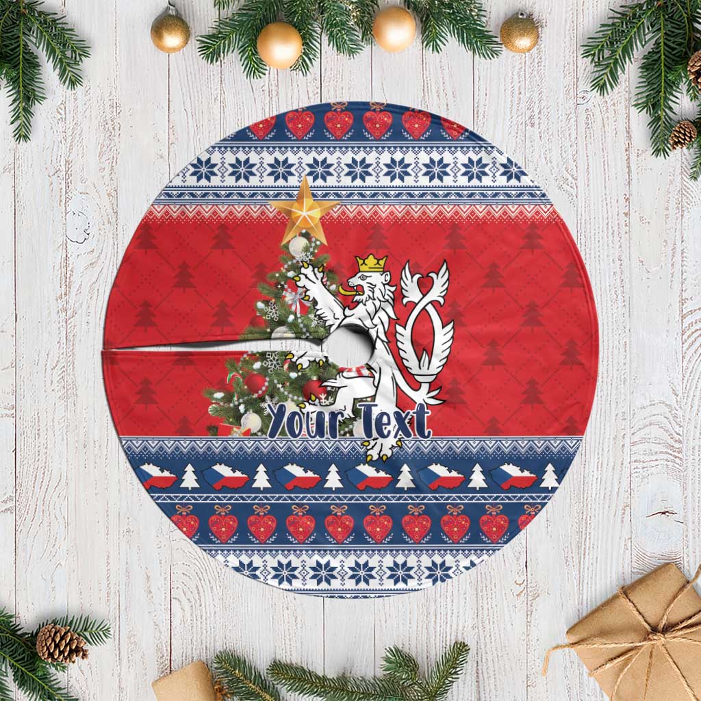 Czech Republic Christmas Personalized Tree Skirt Vesele Vanoce - Wonder Print Shop