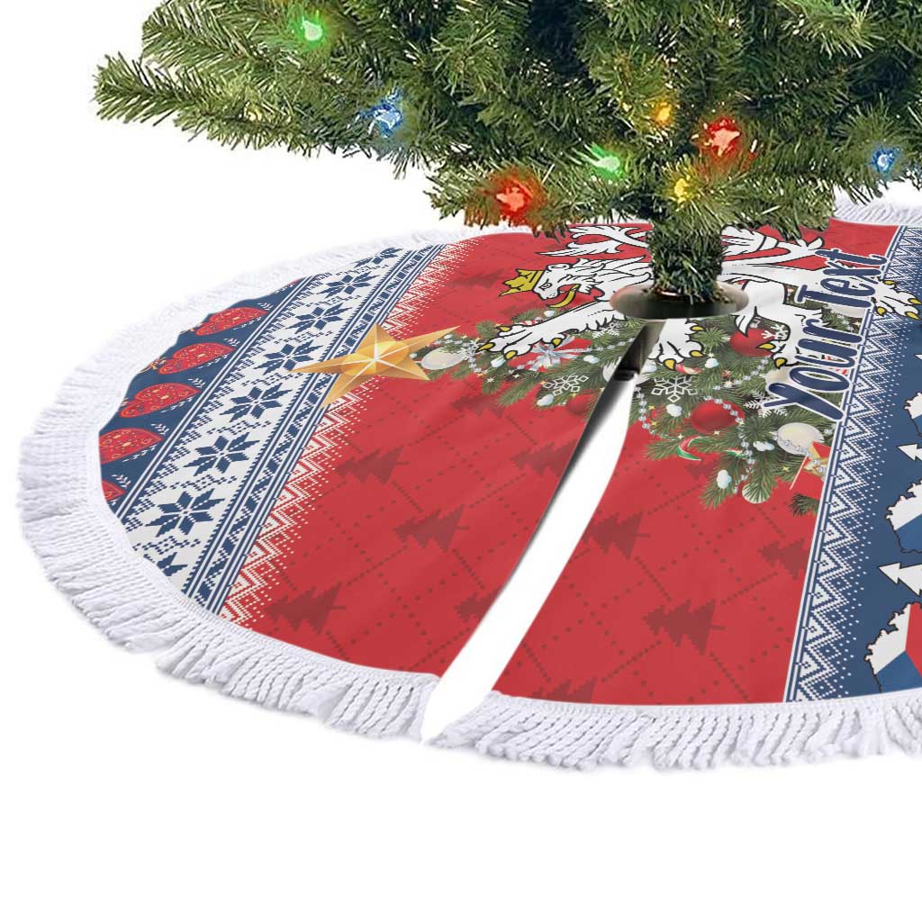 Czech Republic Christmas Personalized Tree Skirt Vesele Vanoce - Wonder Print Shop