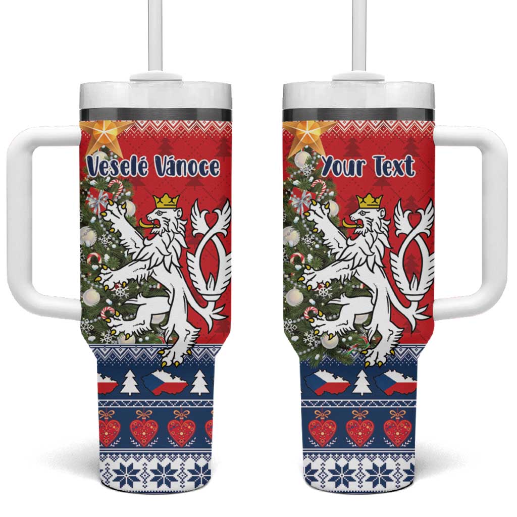 Czech Republic Christmas Personalized Tumbler With Handle Vesele Vanoce - Wonder Print Shop