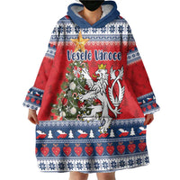 Czech Republic Christmas Personalized Wearable Blanket Hoodie Vesele Vanoce - Wonder Print Shop