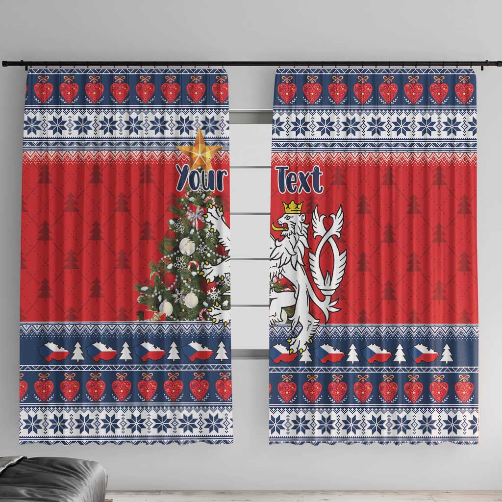 Czech Republic Christmas Personalized Window Curtain Vesele Vanoce - Wonder Print Shop