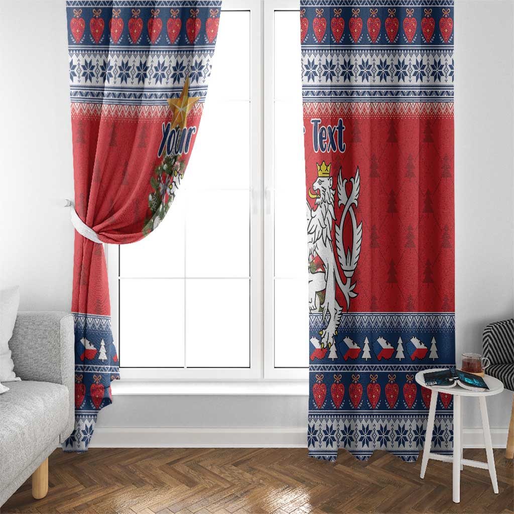 Czech Republic Christmas Personalized Window Curtain Vesele Vanoce - Wonder Print Shop