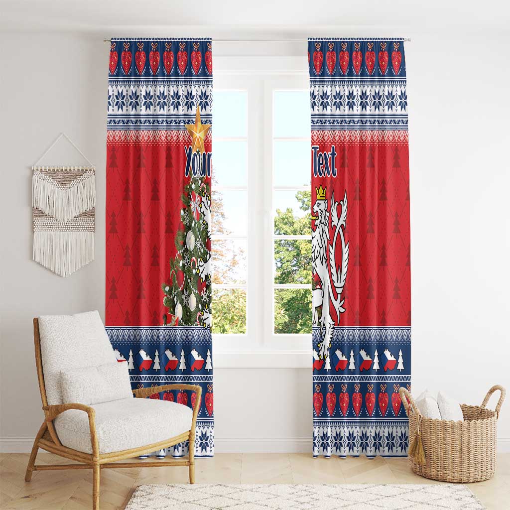 Czech Republic Christmas Personalized Window Curtain Vesele Vanoce - Wonder Print Shop
