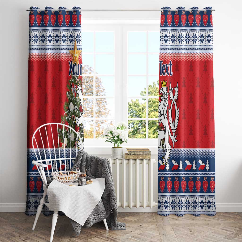 Czech Republic Christmas Personalized Window Curtain Vesele Vanoce - Wonder Print Shop