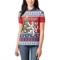 Czech Republic Christmas Personalized Women Polo Shirt Vesele Vanoce - Wonder Print Shop