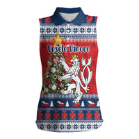 Czech Republic Christmas Personalized Women Sleeveless Polo Shirt Vesele Vanoce - Wonder Print Shop